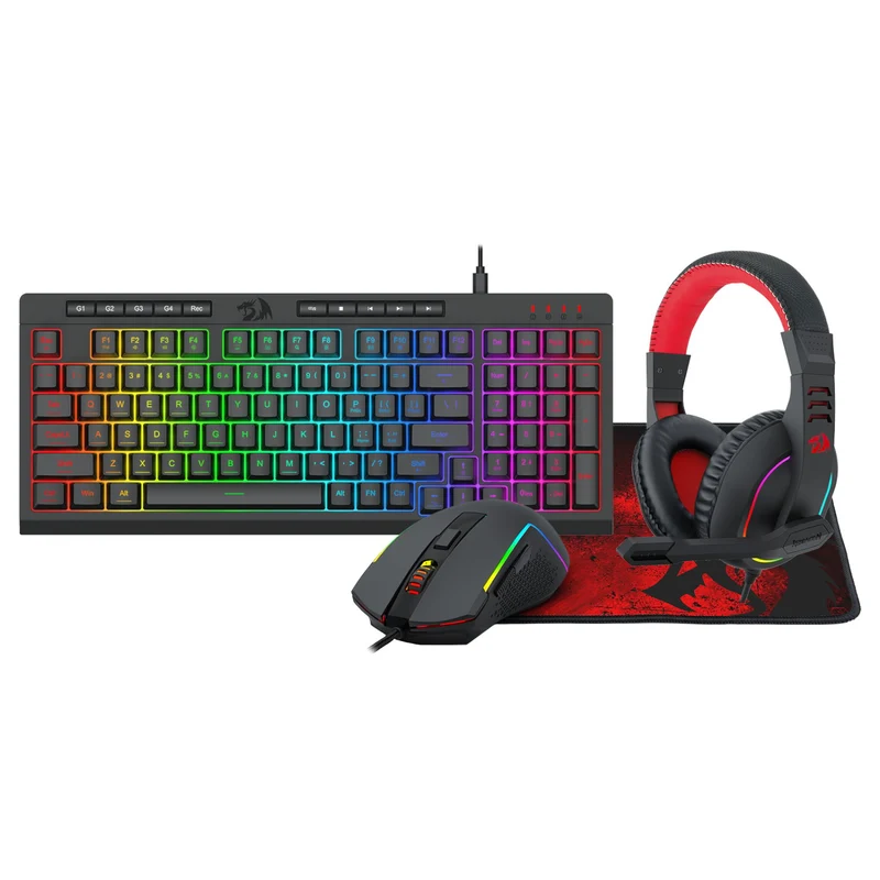 Redragon S148 4-in-1 Gamer Bundle (Wired Backlighting Keyboard, Mouse, Headset & Mouse Pad)