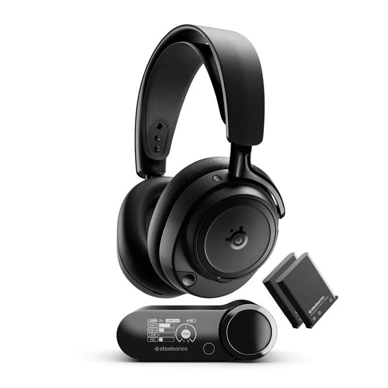 SteelSeries Arctis Nova Elite Hi-Res Wireless Gaming Headset for PC / Playstation / Nintendo Switch / Mobile / Xbox (Obsidian, Sage & Gold)