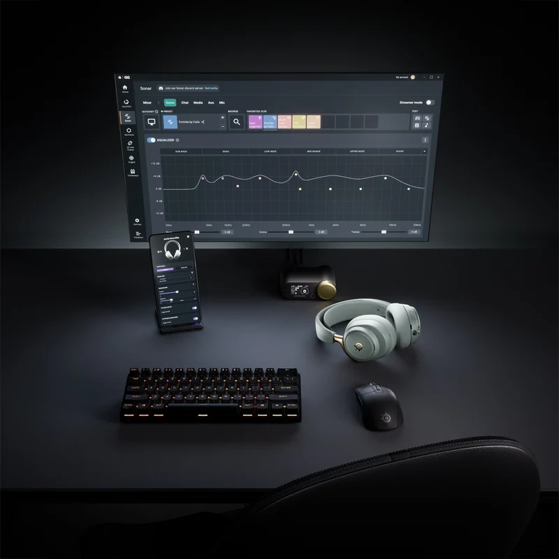 SteelSeries Arctis Nova Elite Hi-Res Wireless Gaming Headset for PC / Playstation / Nintendo Switch / Mobile / Xbox (Obsidian, Sage & Gold)