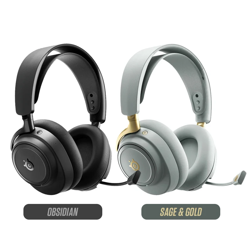 SteelSeries Arctis Nova Elite Hi-Res Wireless Gaming Headset for PC / Playstation / Nintendo Switch / Mobile / Xbox (Obsidian, Sage & Gold)