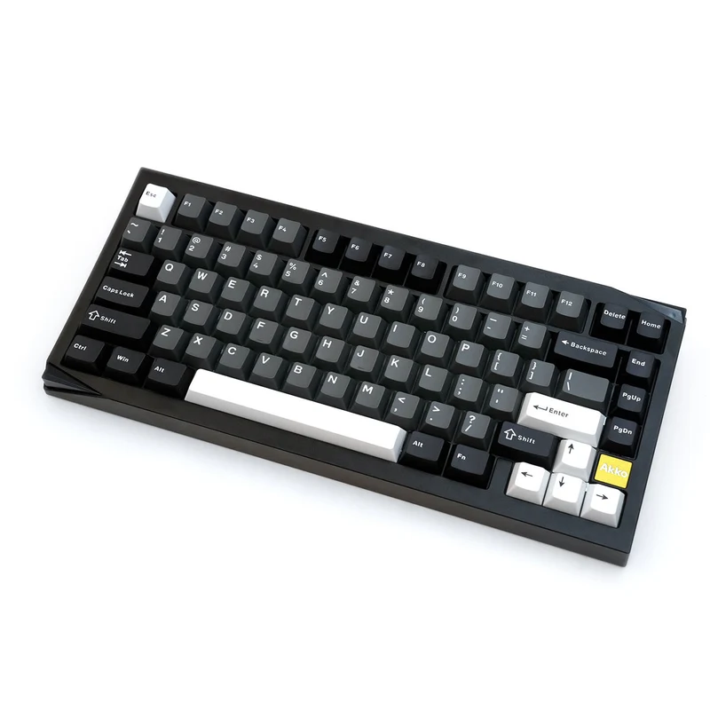 Akko Mineral 01 VIA Black & Silver Aluminum Curved Design Case Multi-Mode RGB Hot-Swappable Mechanical Keyboard (Akko Stellar Rose Switch)