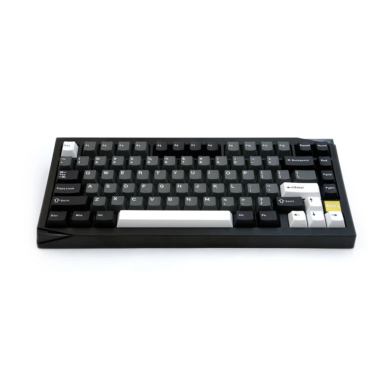 Akko Mineral 01 VIA Black & Silver Aluminum Curved Design Case Multi-Mode RGB Hot-Swappable Mechanical Keyboard (Akko Stellar Rose Switch)
