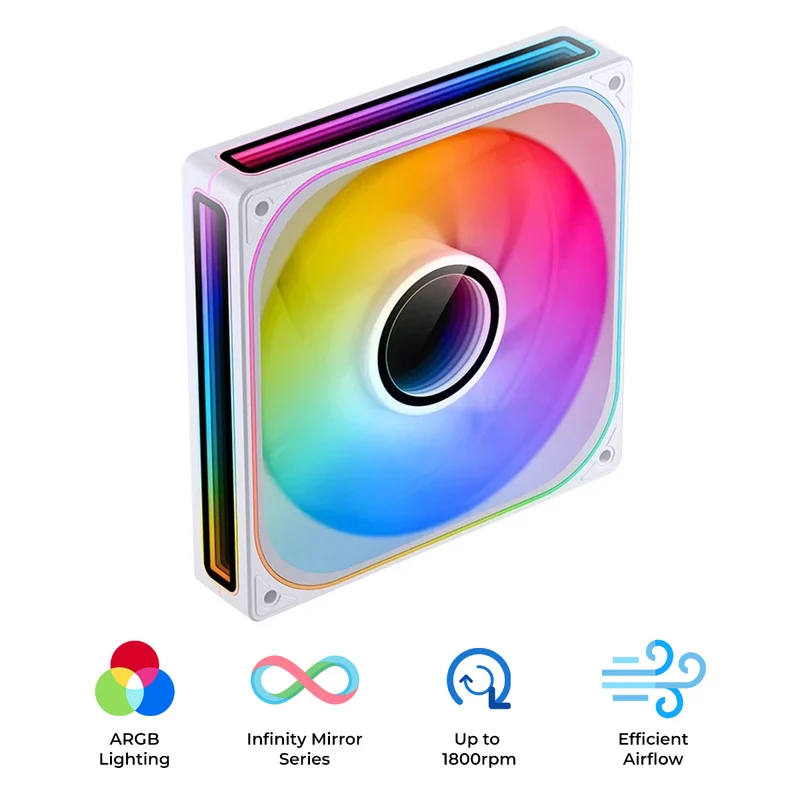 Jonsbo ZA-140W 140mm ARGB Infinity Mirror Series Fan (White)