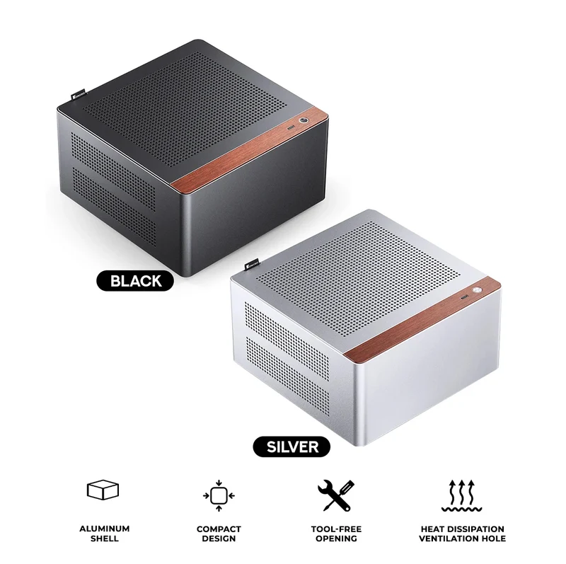 Jonsbo NV10 ITX Mini Computer Case (Black, Silver)