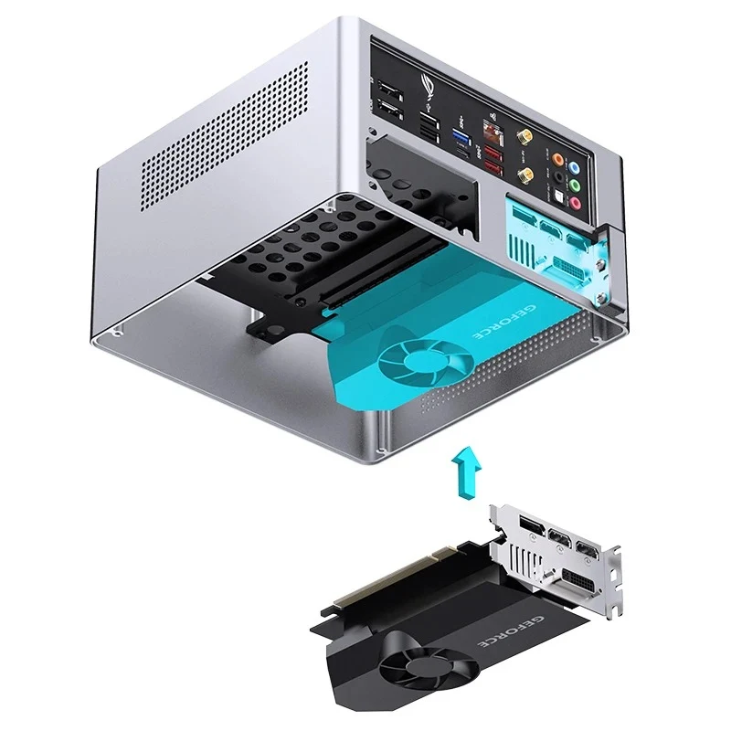 Jonsbo NV10 ITX Mini Computer Case (Black, Silver)
