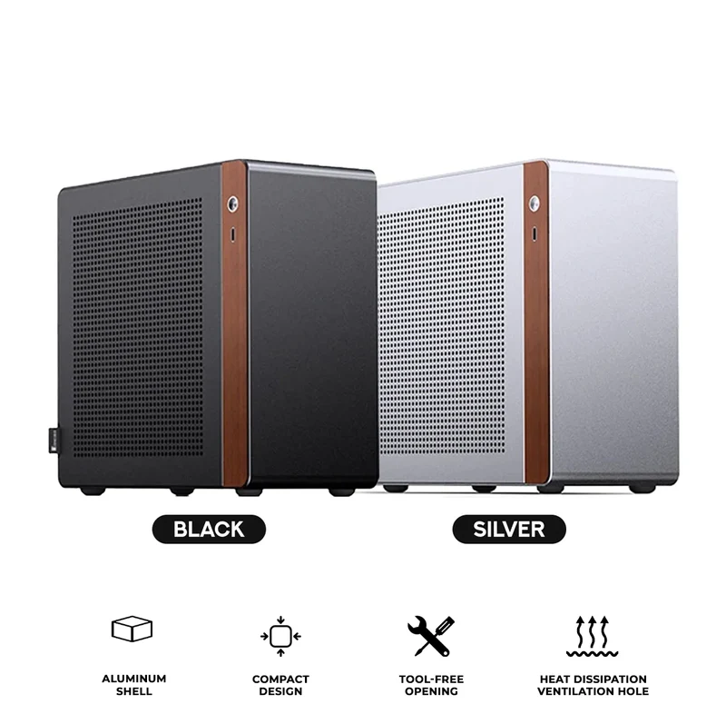 Jonsbo N10 ITX Mini Computer Case (Black, Silver)