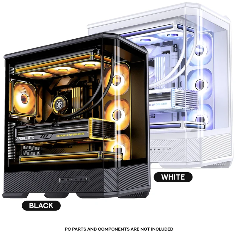 Jonsbo D400 ATX Computer Case (Black, White)