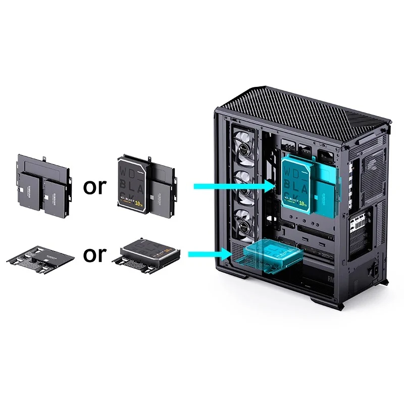 Jonsbo D400 ATX Computer Case (Black, White)