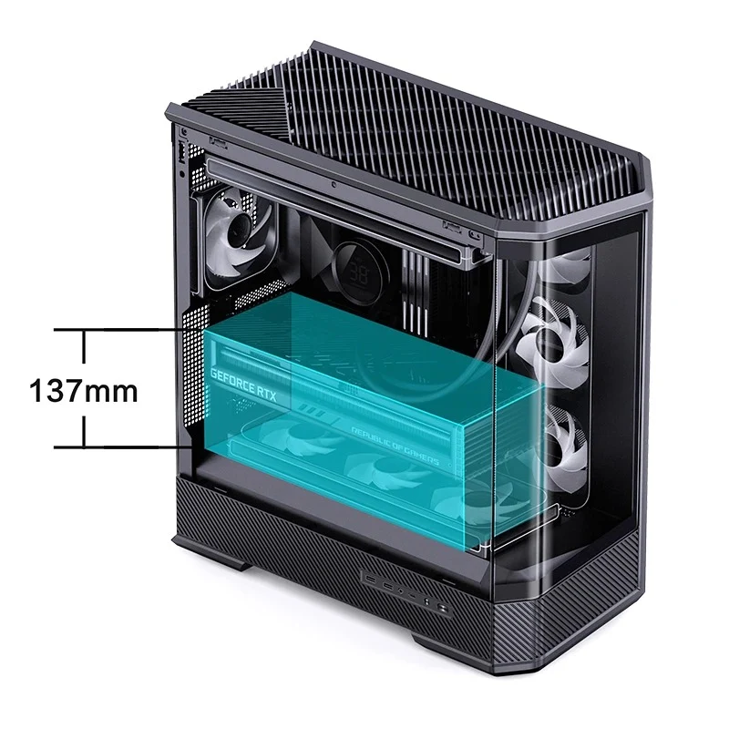 Jonsbo D400 ATX Computer Case (Black, White)