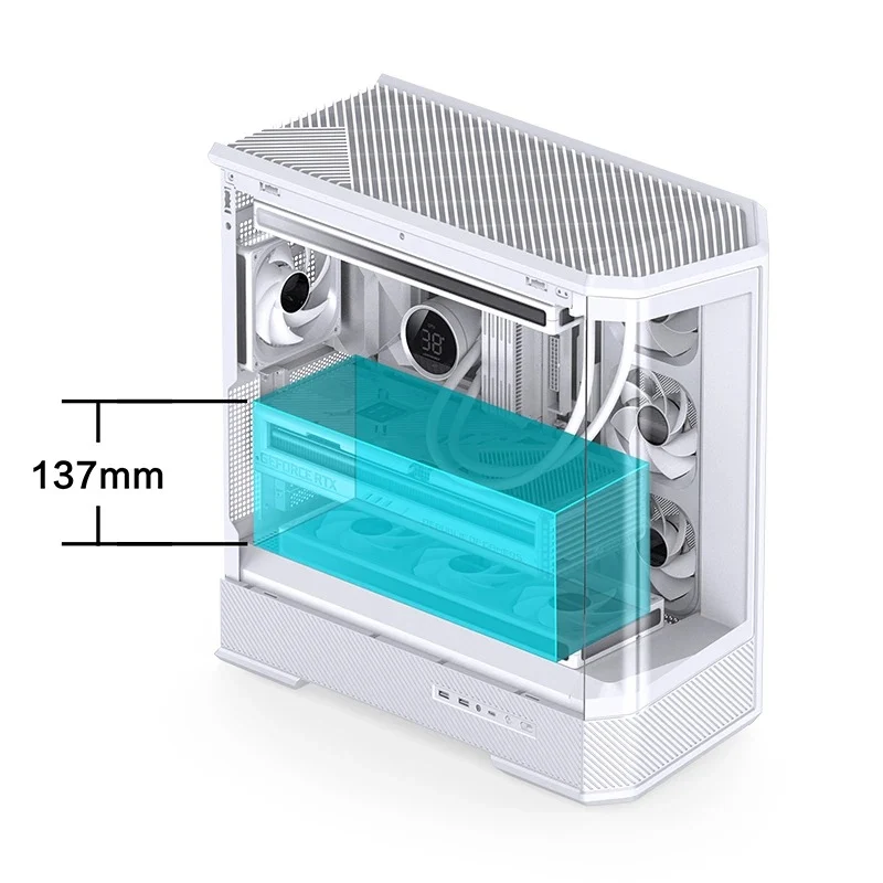 Jonsbo D400 ATX Computer Case (Black, White)