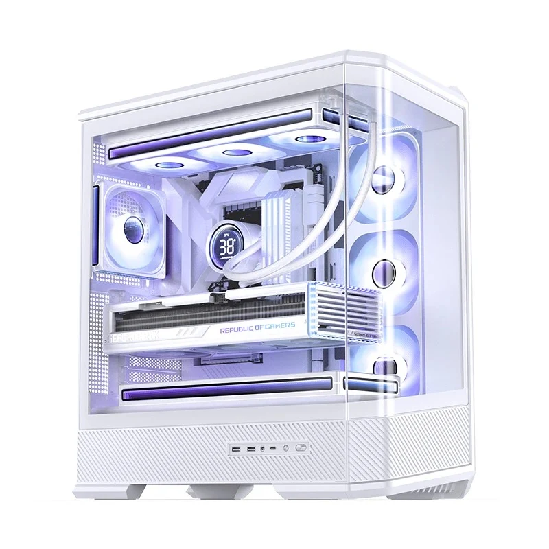 Jonsbo D400 ATX Computer Case (Black, White)