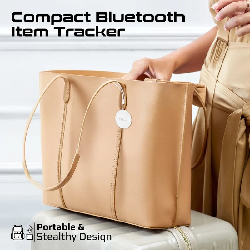 Promate ProTag-1 Ultra-Compact Smart Precision Tracking Wireless Tag for Apple Find My App. (White)