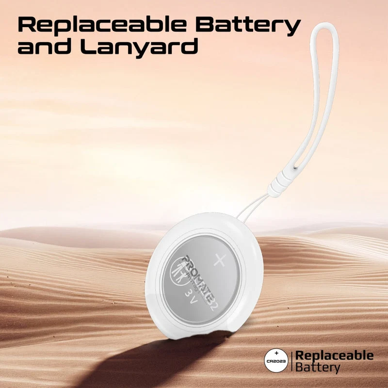 Promate ProTag-1 Ultra-Compact Smart Precision Tracking Wireless Tag for Apple Find My App. (White)