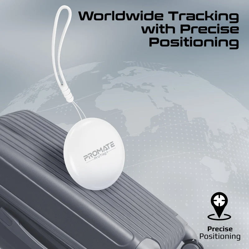 Promate ProTag-1 Ultra-Compact Smart Precision Tracking Wireless Tag for Apple Find My App. (White)