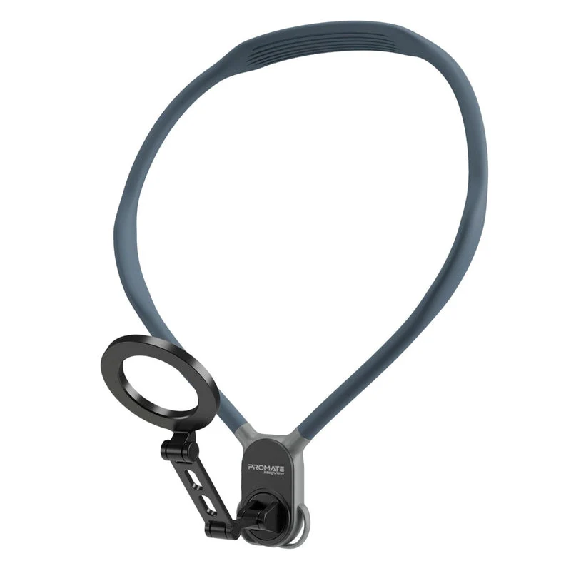 Promate MagView Flexible Neckband MagSafe Compatible Phone Mount for Handsfree POV (Blue)