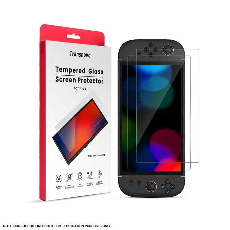 Transnovo Tempered Glass HD Screen Protector 2-Pack for Nintendo Switch 2 (NS2-SP04)