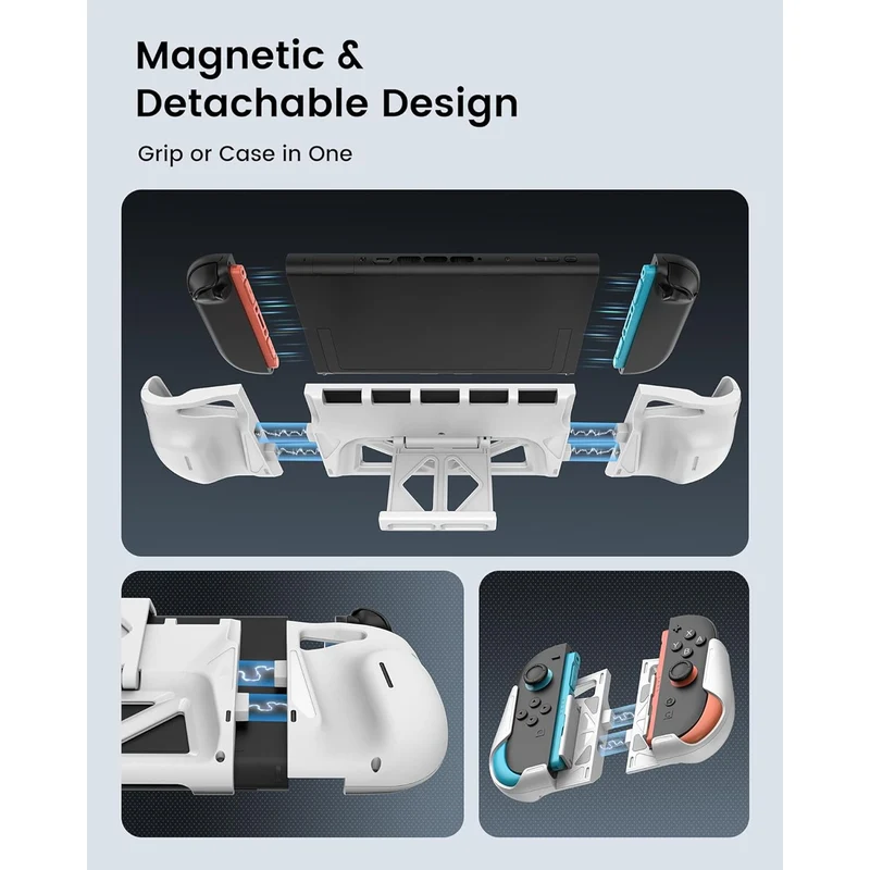 Transnovo Detachable Magnetic Protective Case with Stand for Nintendo Switch 2 (White) (NS2-CS01)