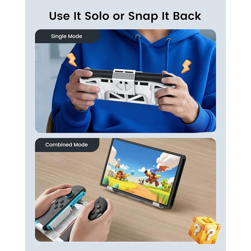 Transnovo Detachable Magnetic Protective Case with Stand for Nintendo Switch 2 (White) (NS2-CS01)