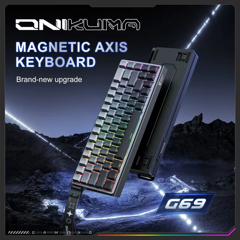 Onikuma G69 68 Keys RGB Wired Magnetic Switch Keyboard (Black)