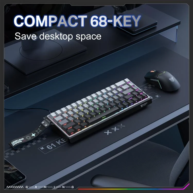 Onikuma G69 68 Keys RGB Wired Magnetic Switch Keyboard (Black)