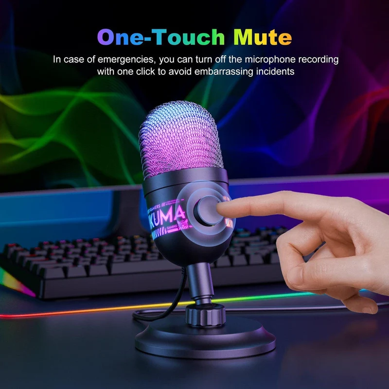 Onikuma M930 RGB USB Condenser Microphone (Black)