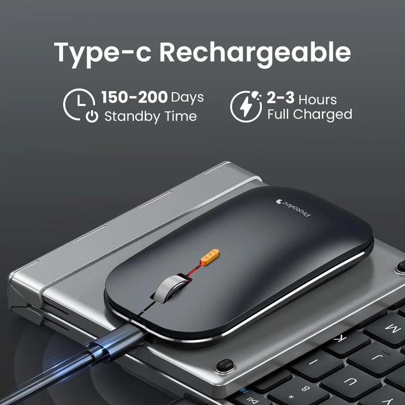 ProtoArc XKM01 Foldable Full-Size Wireless Keyboard and Mouse Combo (Black) (CP014041)
