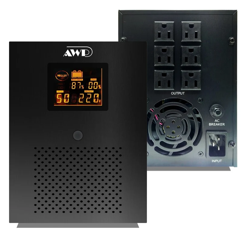 AWP Aide LCD 3000VA 1800W Line-Interactive UPS with Stabilizer