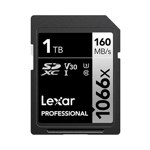 Lexar Professional 1066x SDXC UHS-I C10 U3 V30 160MB/s Read 120MB/s Write SD Card SILVER Series (256GB, 1TB)