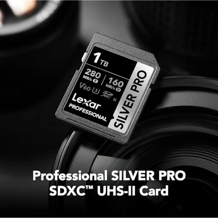 Lexar Professional SILVER PRO SDXC UHS-II C10 U3 V60 280MB/s Read 160MB/s Write SD Card (512GB, 1TB)