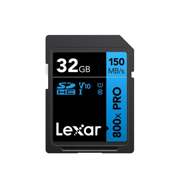 Lexar High-Performance 800x PRO 32GB SDHC UHS-I C10 U1 V10 150MB/s Read SD Card BLUE Series (LSD0800P032G-BNNNG)
