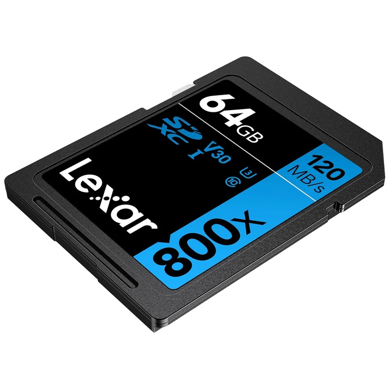 Lexar High-Performance 800x SDXC UHS-I C10 U3 V30 120MB/s Read SD Card BLUE Series (64GB, 256GB)