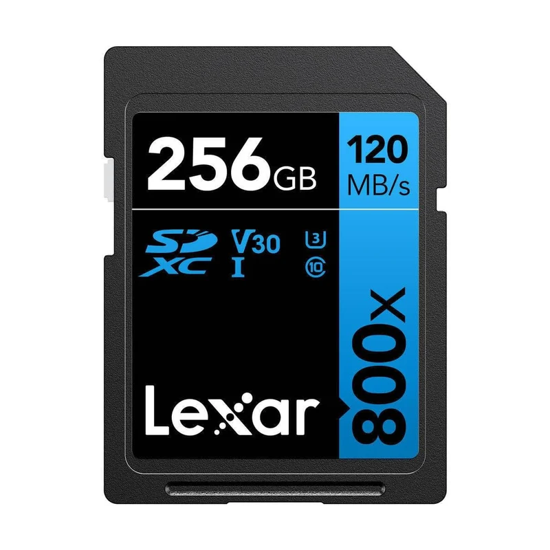 Lexar High-Performance 800x SDXC UHS-I C10 U3 V30 120MB/s Read SD Card BLUE Series (64GB, 256GB)