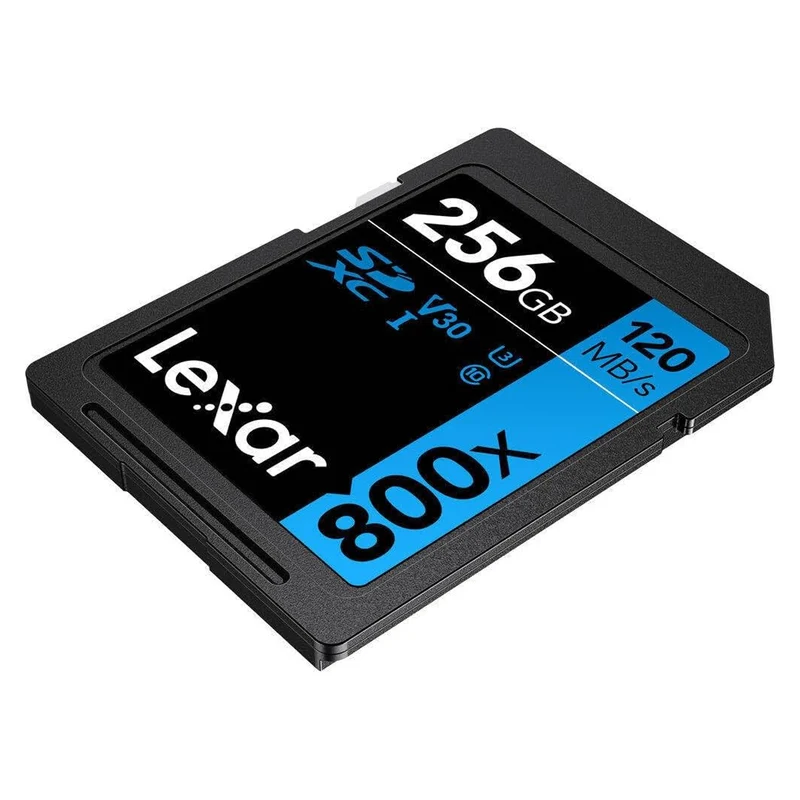 Lexar High-Performance 800x SDXC UHS-I C10 U3 V30 120MB/s Read SD Card BLUE Series (64GB, 256GB)