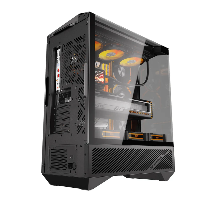 DarkFlash Arcee DY460 TG Side Panel ATX Luxury PC Case (Black, White)