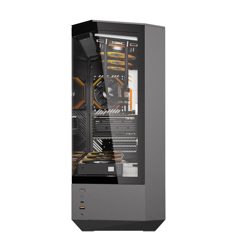 DarkFlash Arcee DY460 TG Side Panel ATX Luxury PC Case (Black, White)