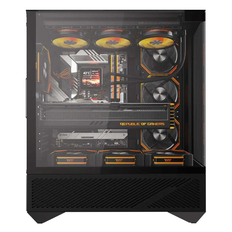 DarkFlash Arcee DY460 TG Side Panel ATX Luxury PC Case (Black, White)