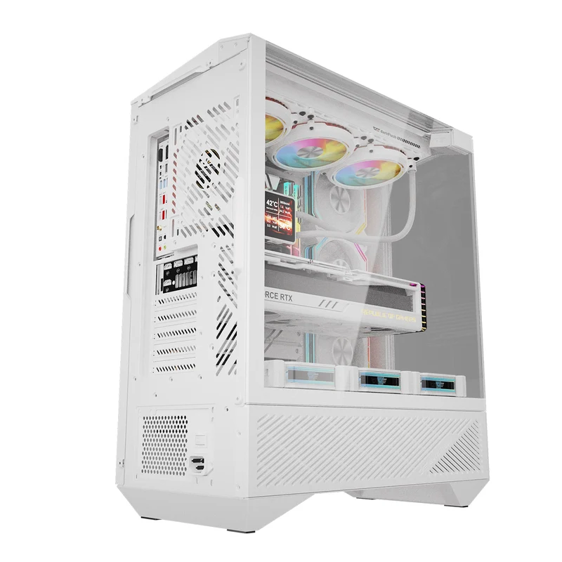 DarkFlash Arcee DY460 TG Side Panel ATX Luxury PC Case (Black, White)