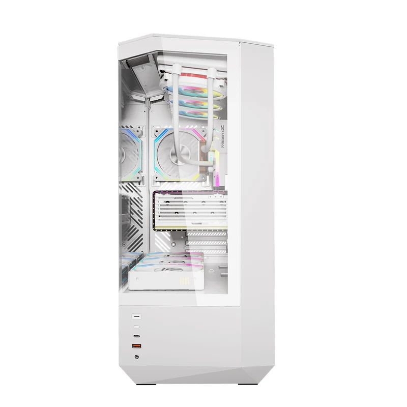 DarkFlash Arcee DY460 TG Side Panel ATX Luxury PC Case (Black, White)