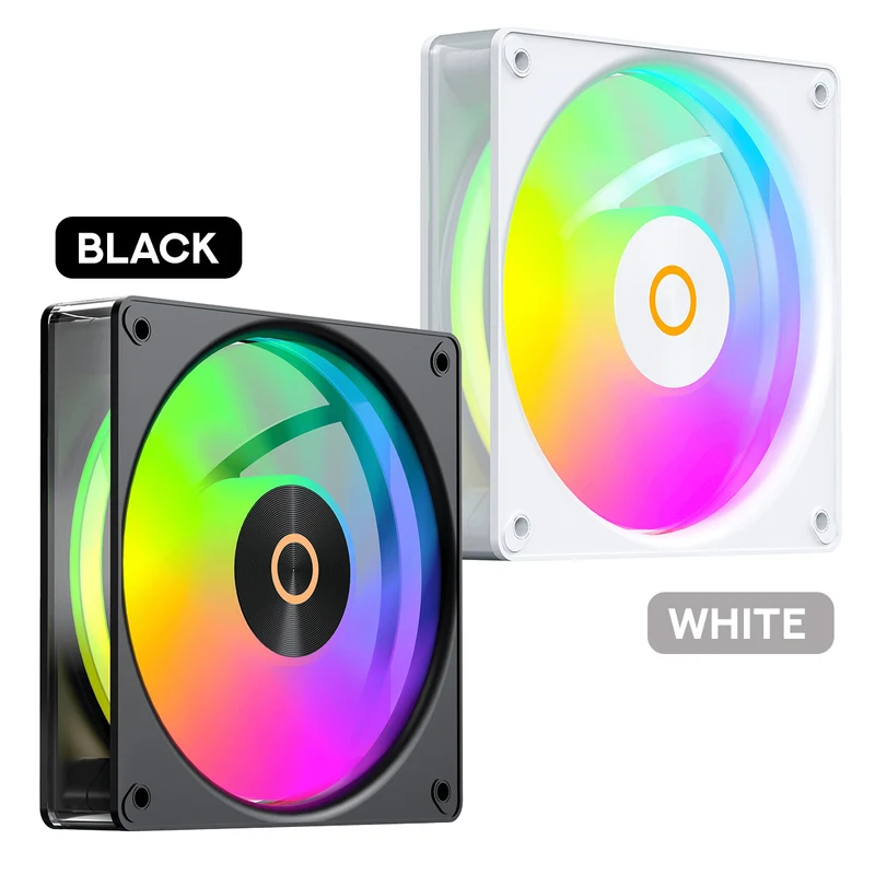 Ocypus Gamma F12 Elite ARGB Reverse Blade 120mm PWM Fan with Transparent Frame (Black, White)