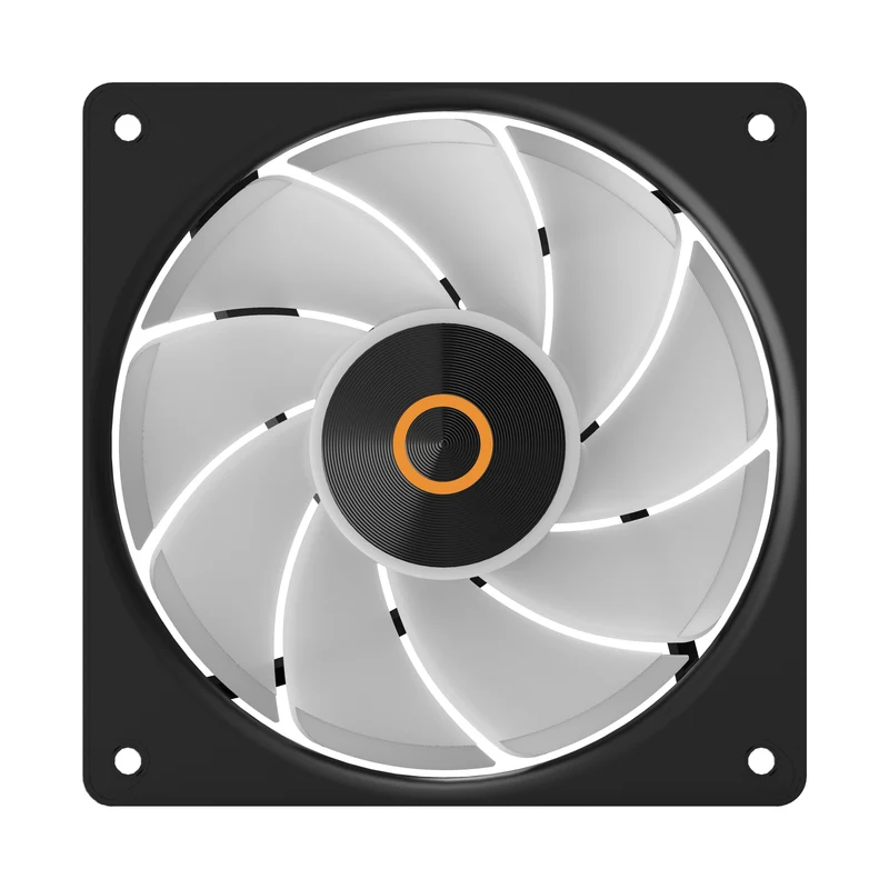Ocypus Gamma F12 Elite ARGB Reverse Blade 120mm PWM Fan with Transparent Frame (Black, White)