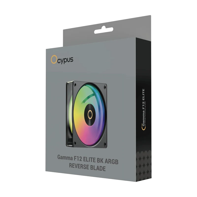 Ocypus Gamma F12 Elite ARGB Reverse Blade 120mm PWM Fan with Transparent Frame (Black, White)