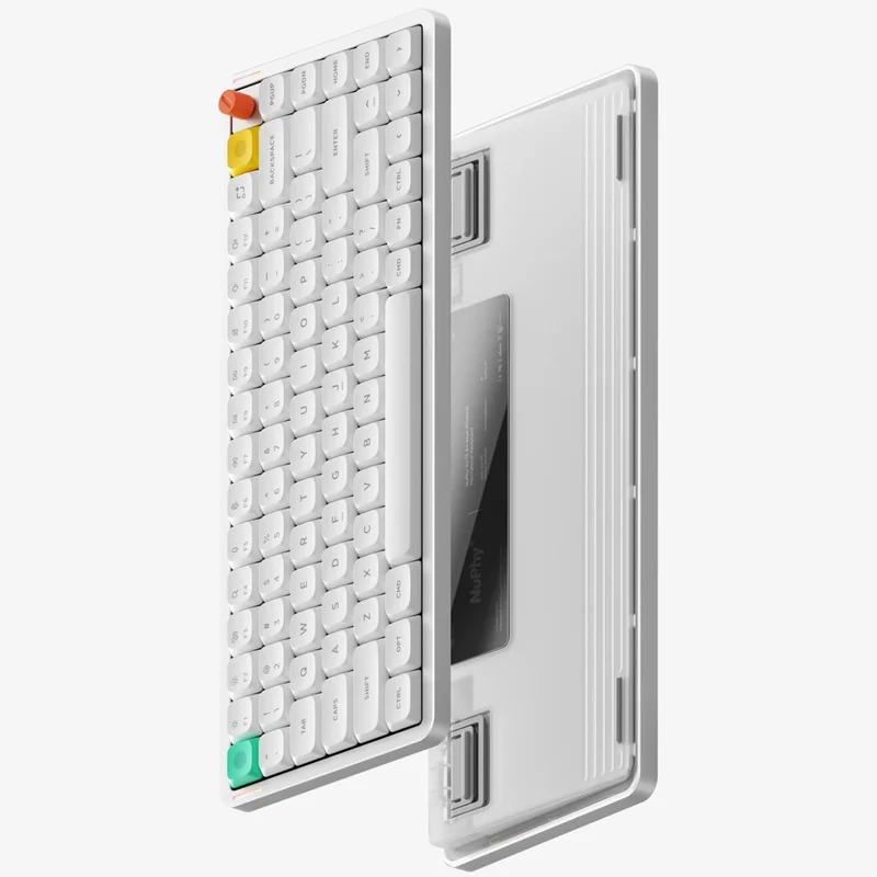 NuPhy Air75 V3 RGB Hot-Swappable 84-Key Wireless Mechanical Keyboard (Nova White) (Blush Nano Switch, Red Nano Switch)