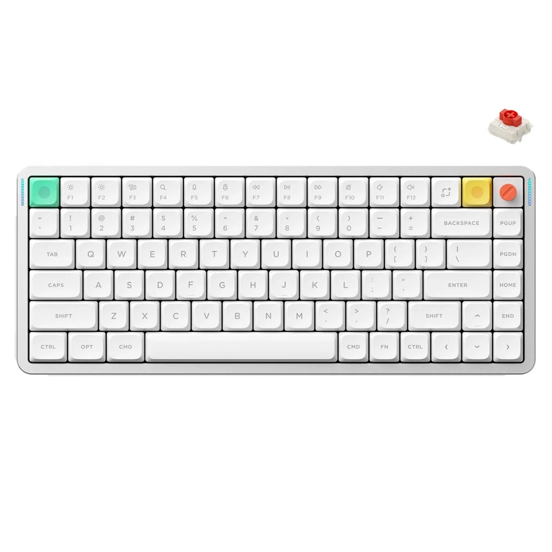 NuPhy Air75 V3 RGB Hot-Swappable 84-Key Wireless Mechanical Keyboard (Nova White) (Blush Nano Switch, Red Nano Switch)
