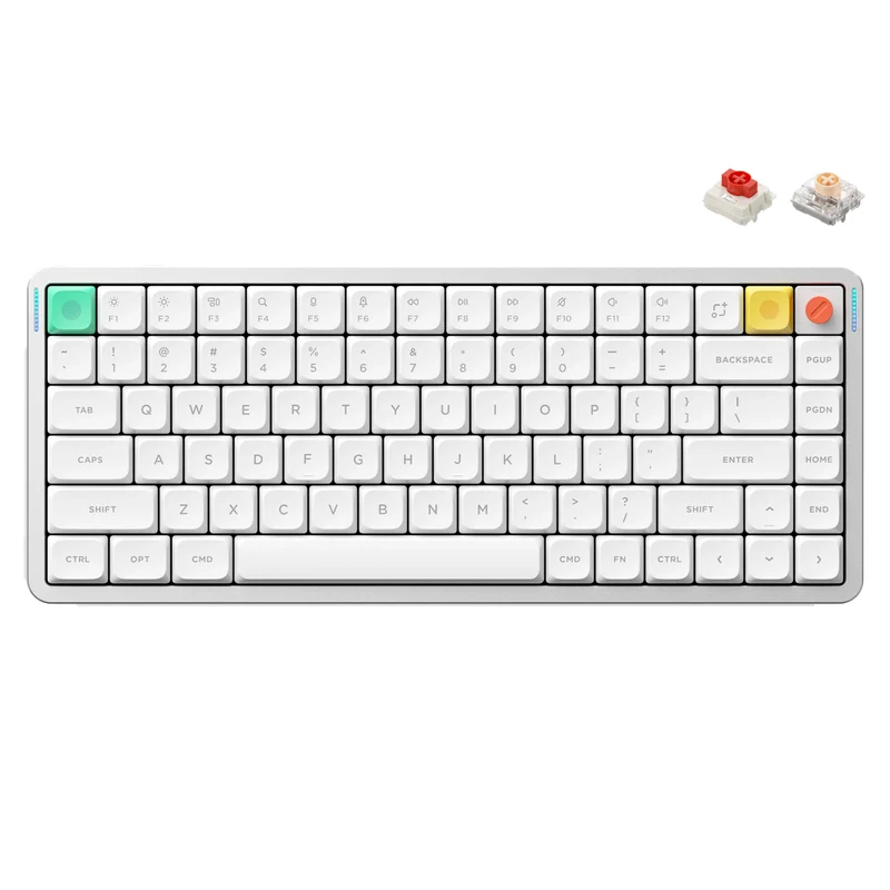NuPhy Air75 V3 RGB Hot-Swappable 84-Key Wireless Mechanical Keyboard (Nova White) (Blush Nano Switch, Red Nano Switch)