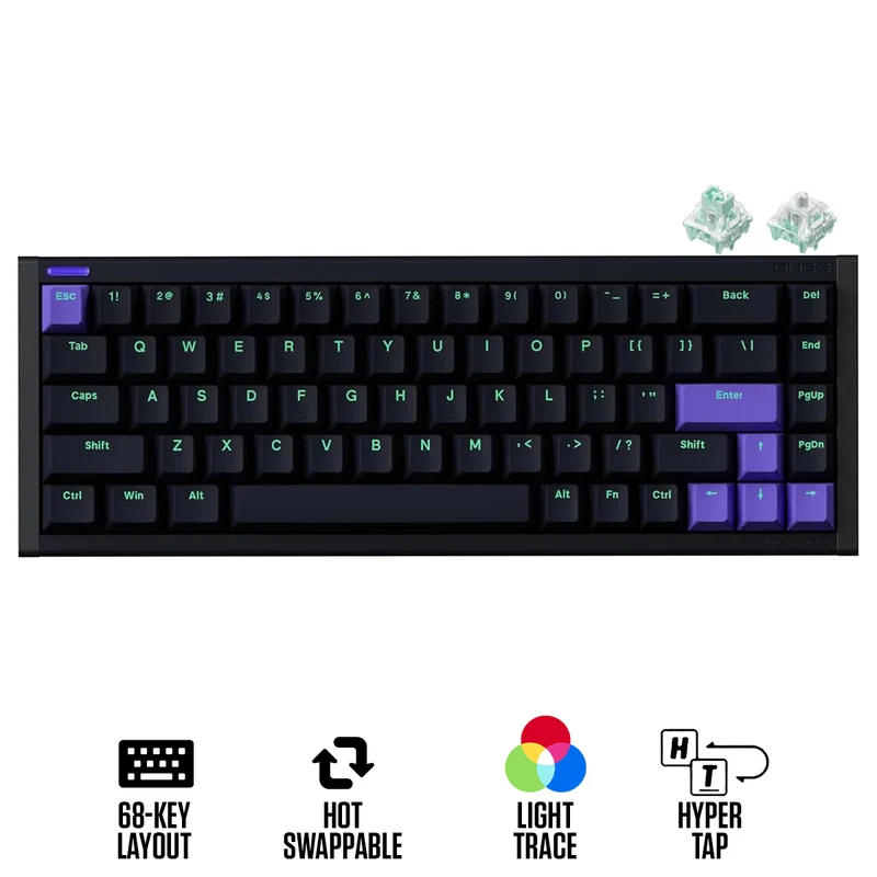 NuPhyX BH65 RGB 68-Key High-Profile Gaming Keyboard (Dark Matter) (Magnetic Jade Gaming Switch, Magnetic Jade Pro Gaming Switch)
