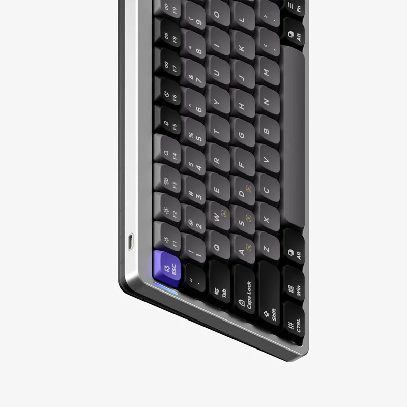 NuPhy Air75 HE Low-Profile Magnetic Jade Switch 84-Key Wired Gaming Keyboard (Space Silver)