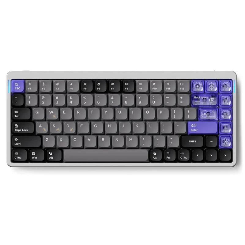 NuPhy Air75 HE Low-Profile Magnetic Jade Switch 84-Key Wired Gaming Keyboard (Space Silver)