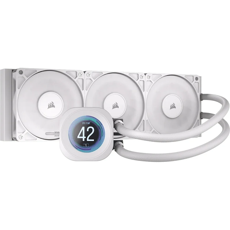 Corsair Nautilus 360 RS Performance LCD 360mm Liquid CPU Cooler (Black, White)