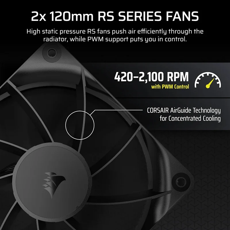 Corsair Nautilus 240 RS Performance LCD 240mm Liquid CPU Cooler (Black, White)