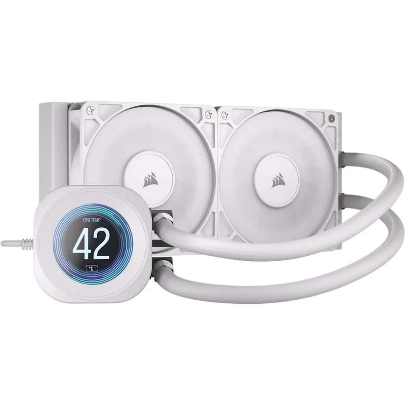 Corsair Nautilus 240 RS Performance LCD 240mm Liquid CPU Cooler (Black, White)